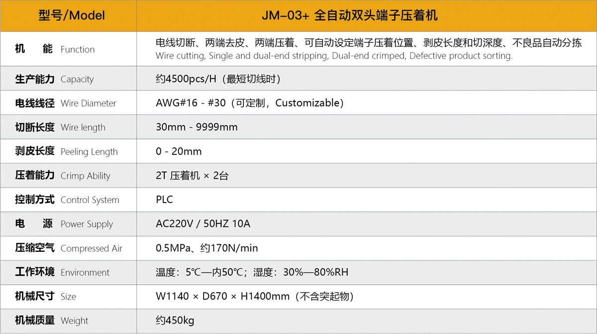 JMK全自動(dòng)端子雙頭壓著機(jī)